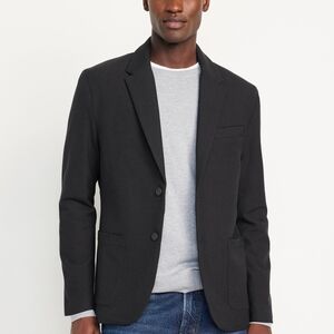 Men's Black Blazer - Classic Two-Button Jacket